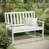 Flash Furniture Ellsworth 50 All Weather Indoor/Outdoor Recycled HDPE Bench with Contoured Seat in White LE-HMP-2035-12-WHT-GG